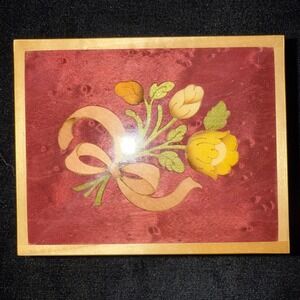 Reuge‎ Italy Wood Inlay Romance Floral Bouquet Works Great 3806 Swiss Music Box